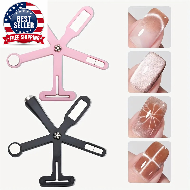 6In1 Nail Magnet 3D Cat Eye Effect Side Light Half Moon Daisy Flower French Nail