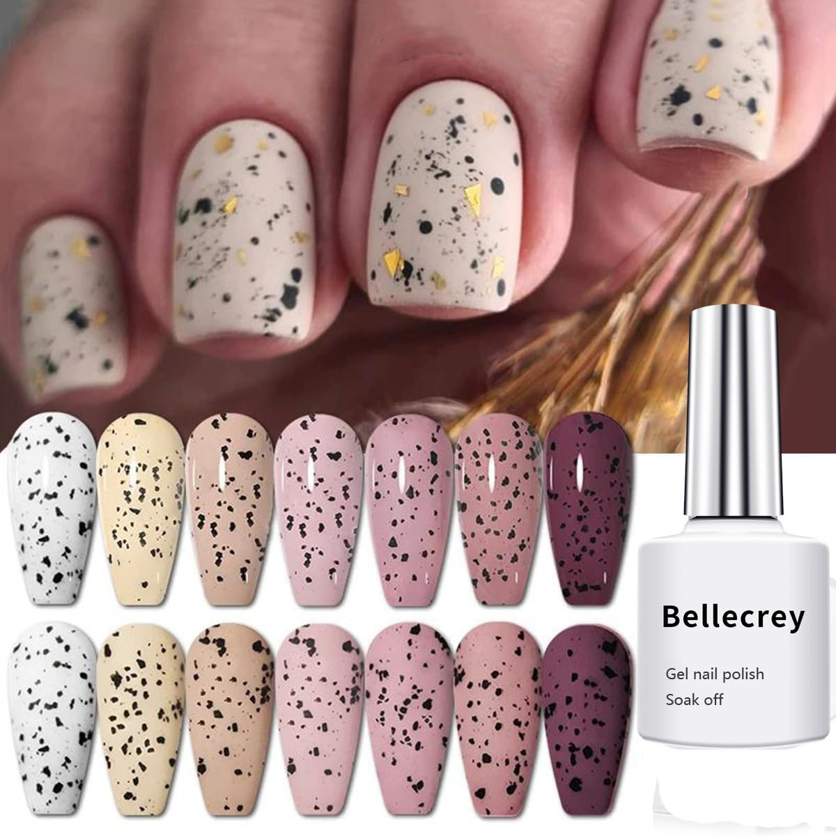 1Pc Eggshell Nail Polish Quail Egg Irregular Laser Flakes Sequins Color Powder N