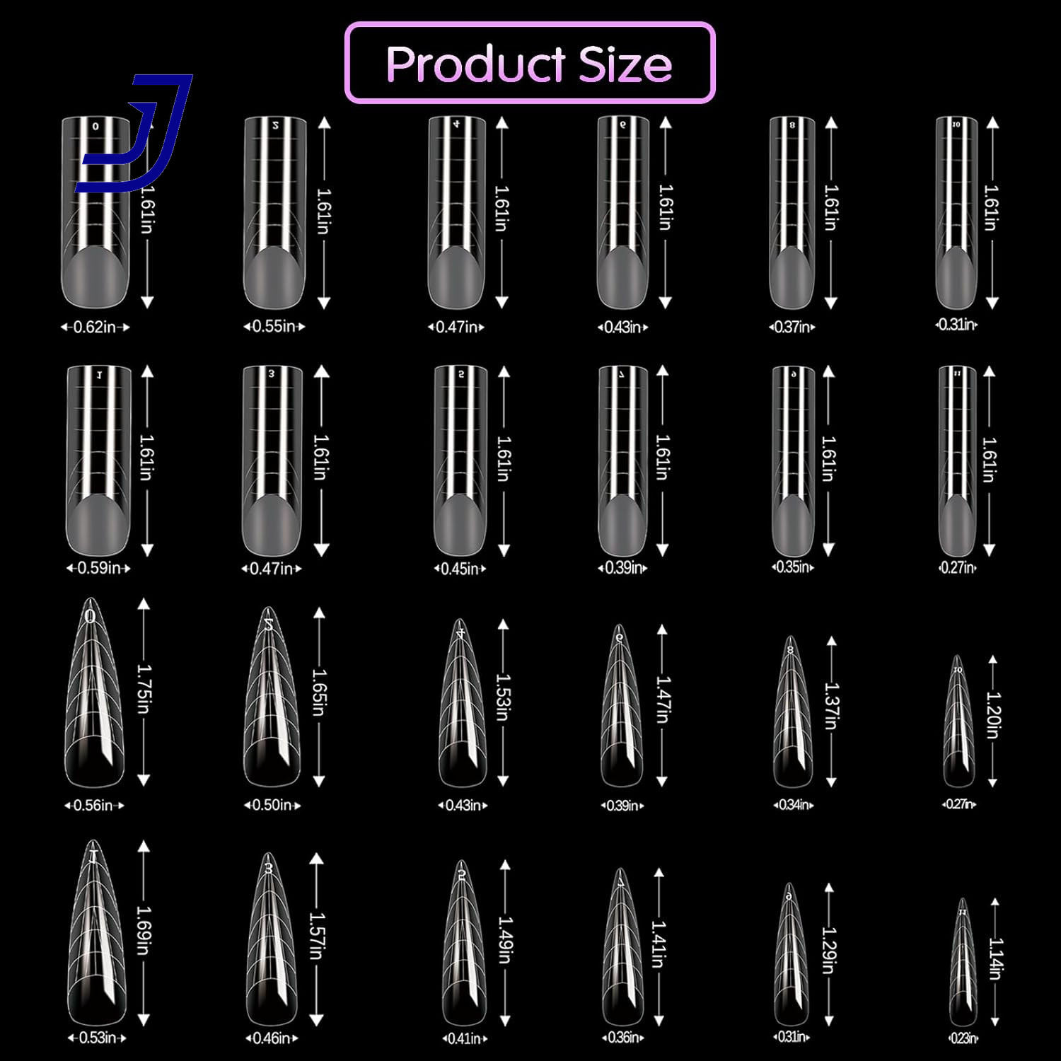 Nail Dual Forms for French Nails, Dual Nail Forms Molds Acrylic Nail Tips 288PCS
