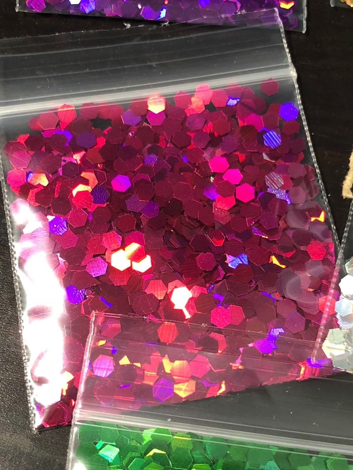 Solvent Resistant 3MM HEXGON Shape Holographic You Choose Color Nail US Seller