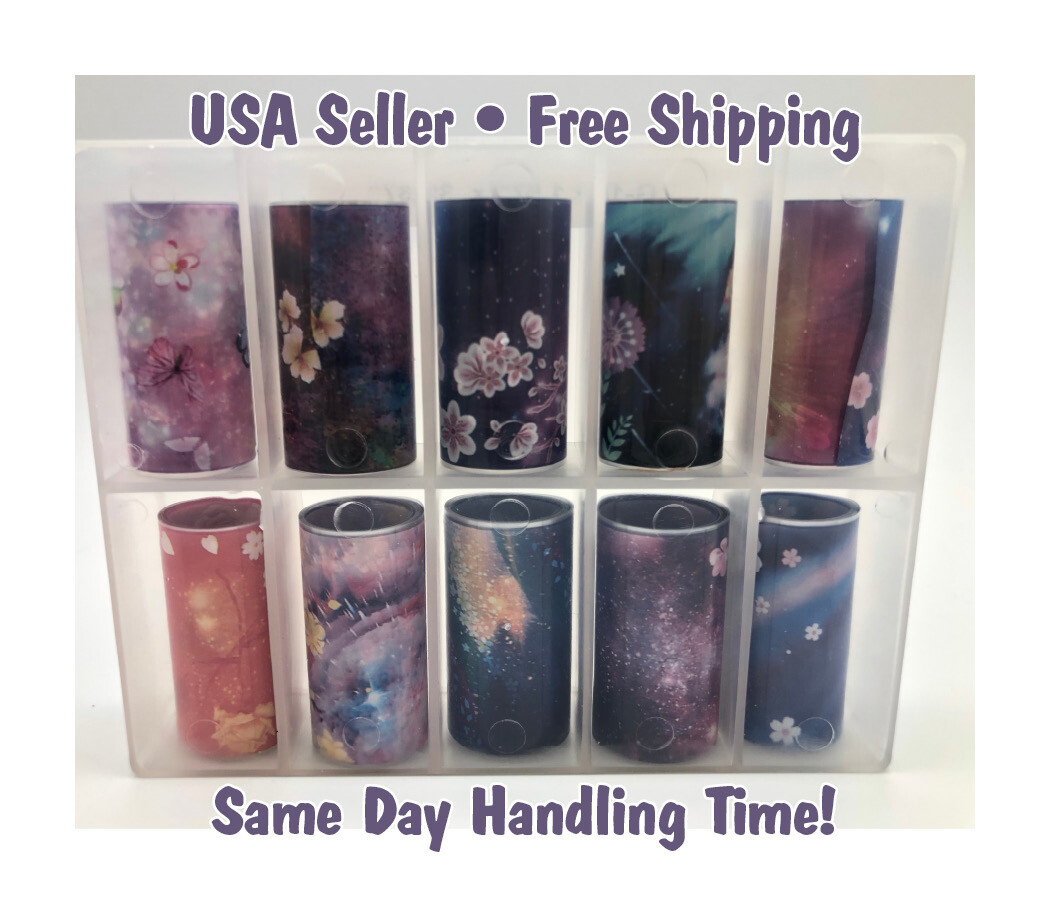 Nail Foil Transfer Decals – New – Galaxy Print – Transfer Foils – G17