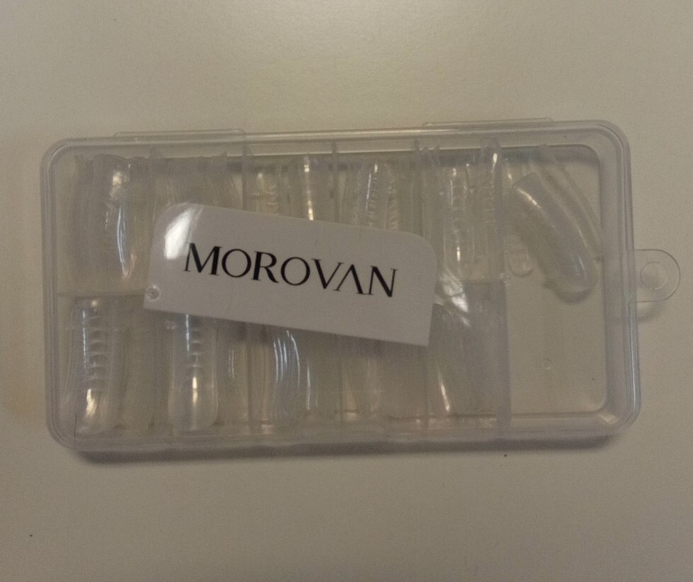 Morovan clear nail tips for Poly Nail Gel refill tray