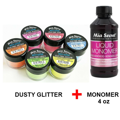 Mia Secret Monomer 4 oz with 6 Colors Set Nail Art Powder Selection (Pick Yours)