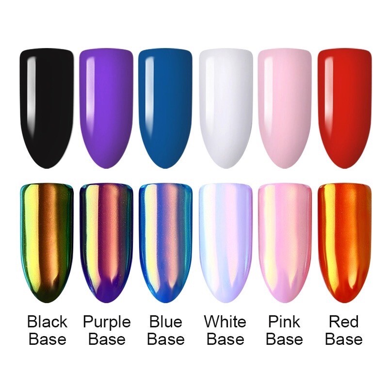Rainbow Nail Chrome Powder Aurora Effect Mirror Unicorn Shiny Iridescent Pigment