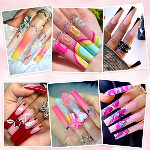 No C Curve 3XL Square Nail Tips-Clear Acrylic Square 18 Count (Pack of 20)