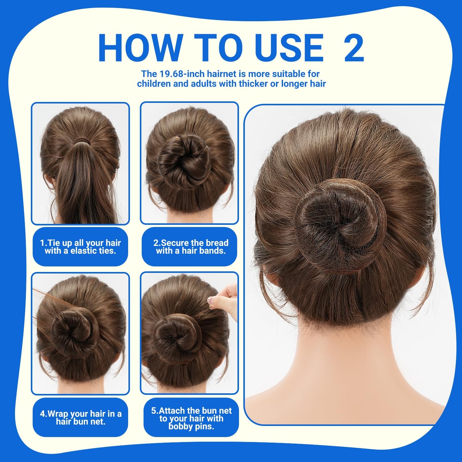 TsMADDTs Bobby Pins and Hair Nets Set, 1 Count (Pack of 1), brown