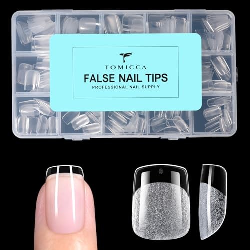 Extra Short Square Nail Tips – 240pcs 15 Sizes Soft 240pcs Extra Short Square