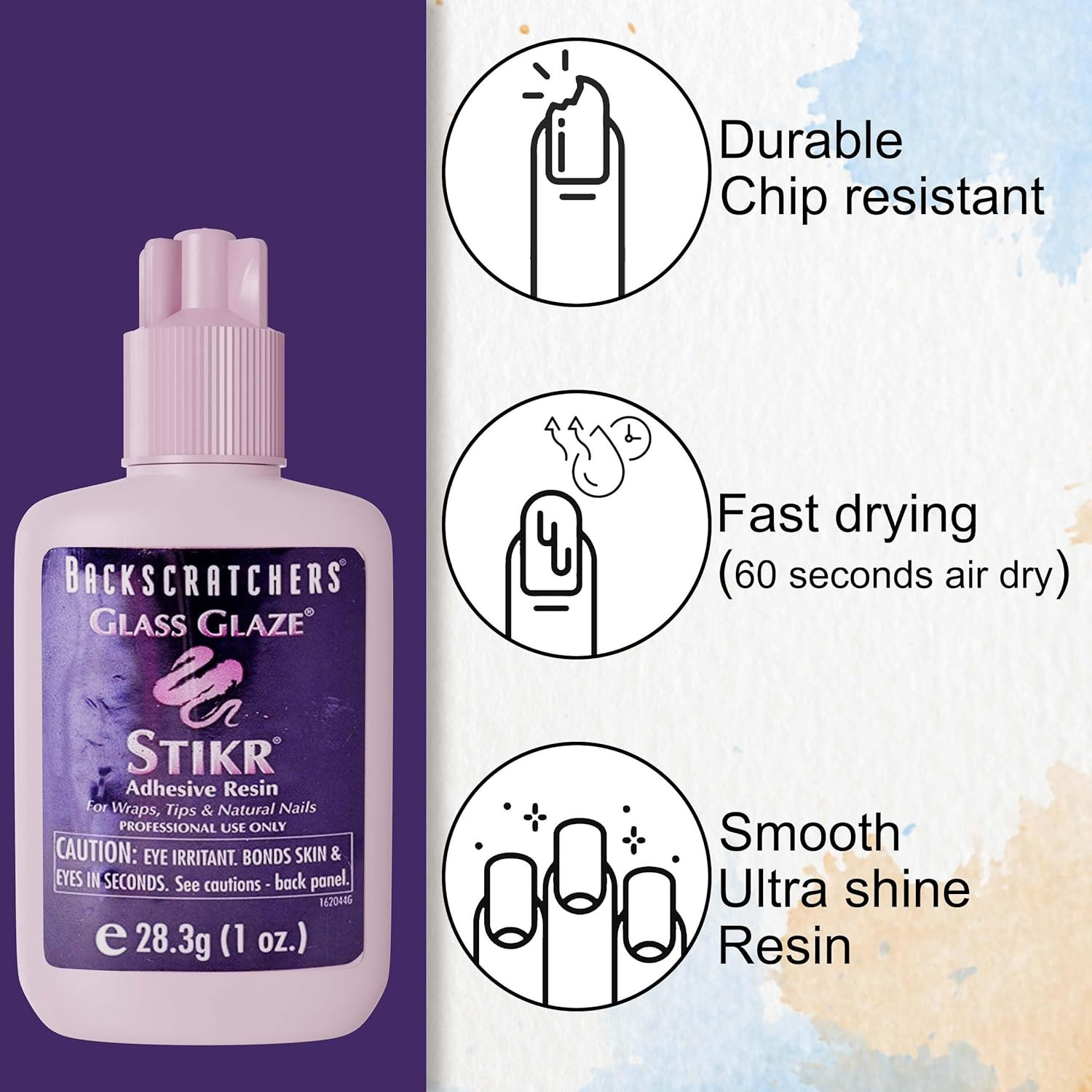 Glass Glaze Stikr Resin – Nail Wrap Adhesive for Tips, Extensions, and Charms