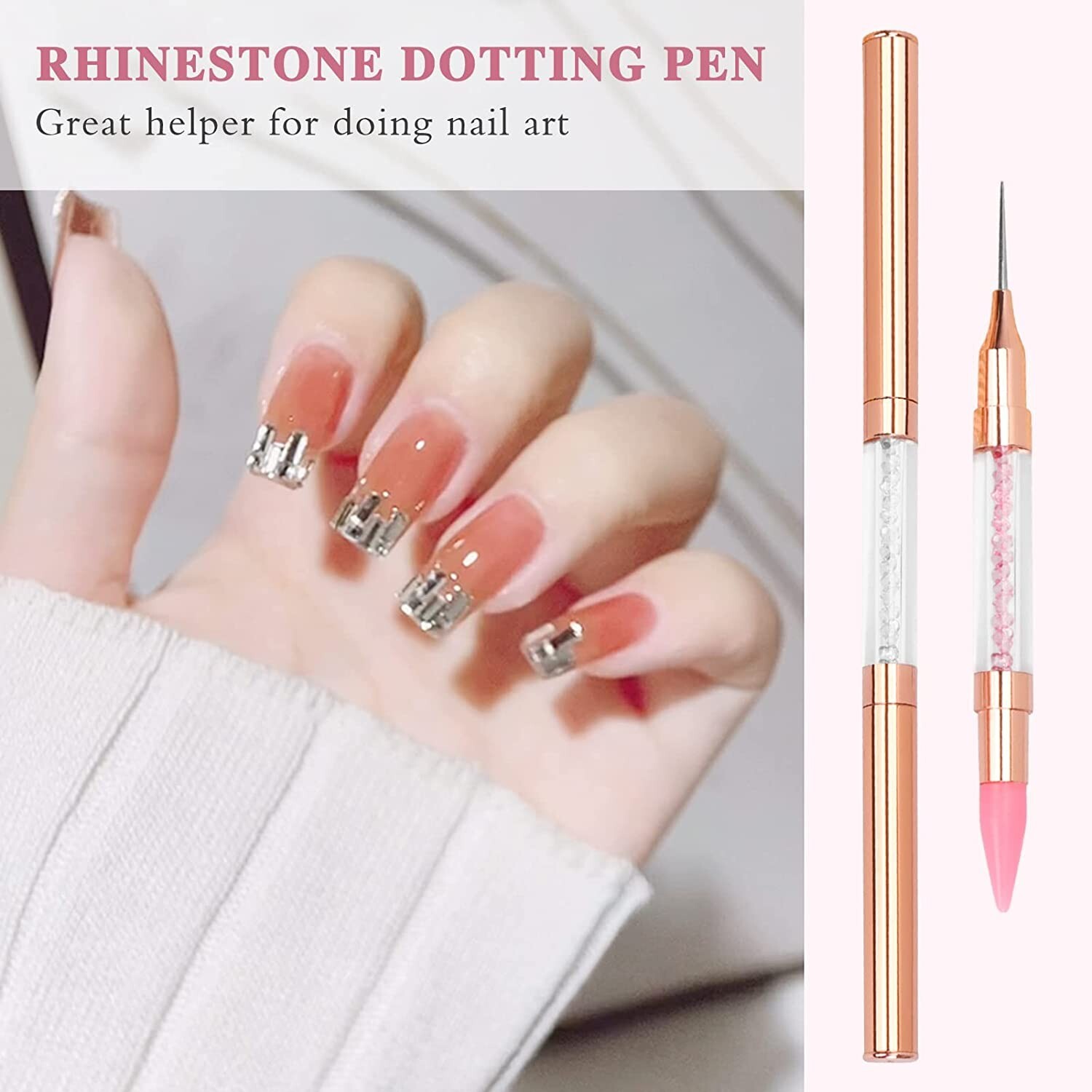 Dual End Rhinestone Pen Tool Wax Tip Dotting Pen Picker Gems Crystal Applicator