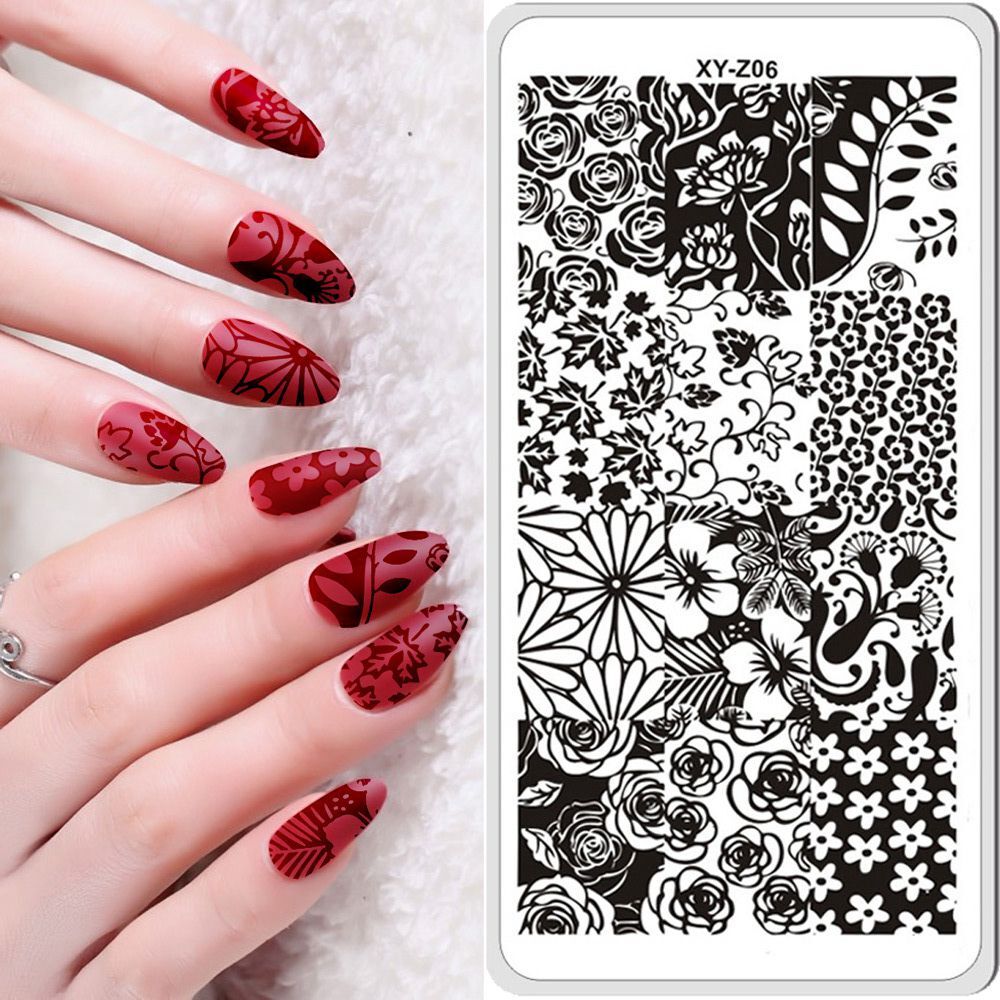 Dots Plaid Nail Art Stamping Plates Stripe Twill Graphic Geometric Metal Plates
