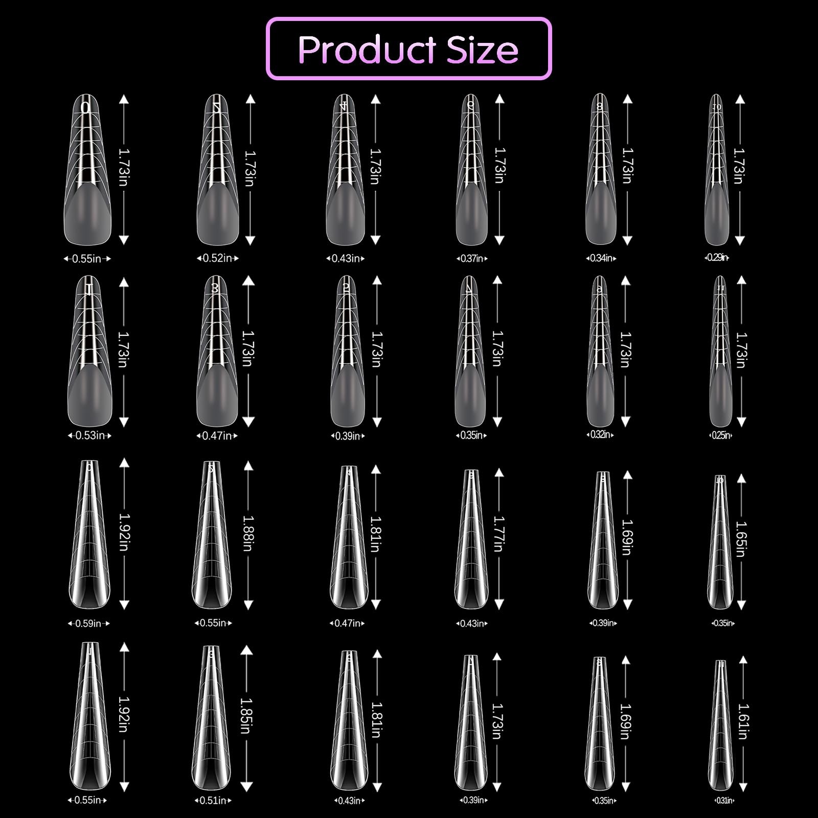 288PCS Nail Dual Forms for French Nails, Dual Nail Forms Molds Acrylic Nail T…