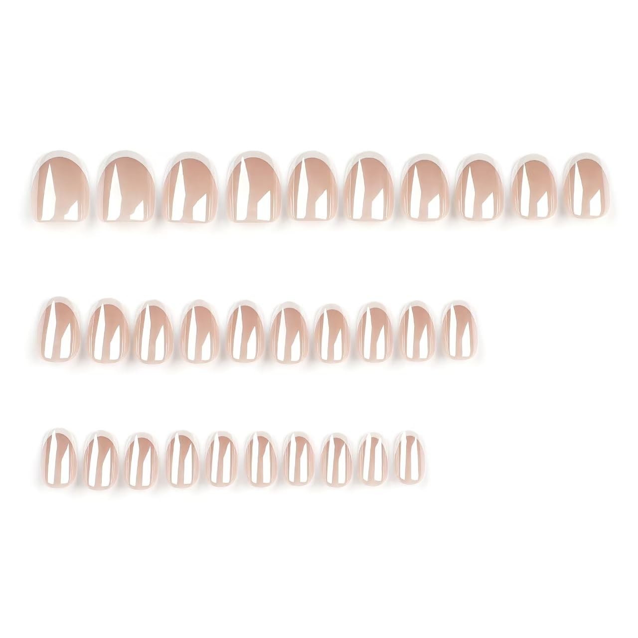 30Pcs Chrome Press on Nails Short Almond Fake 24 Fl Oz (Pack of 1) Style04