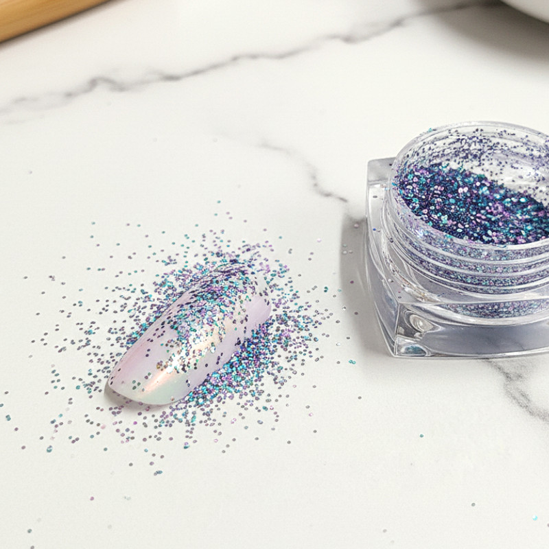 J.HOO Two Tone Hexagon Nail Glitter 0.4mm Ultra Fine Aurora 4 Colors