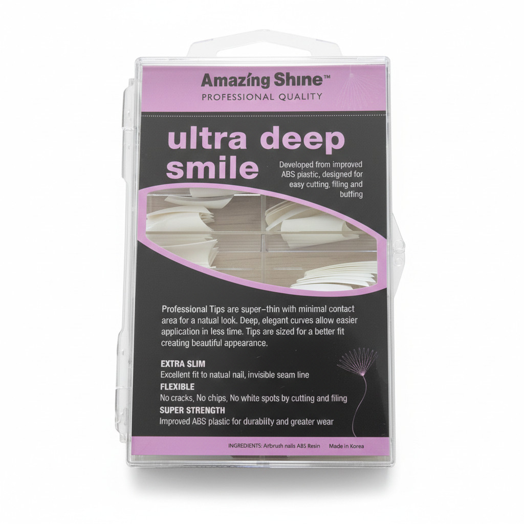 Ultra Deep Smile Nail Tips Set Amazing Shine French Acrylic Gel Extension Tips