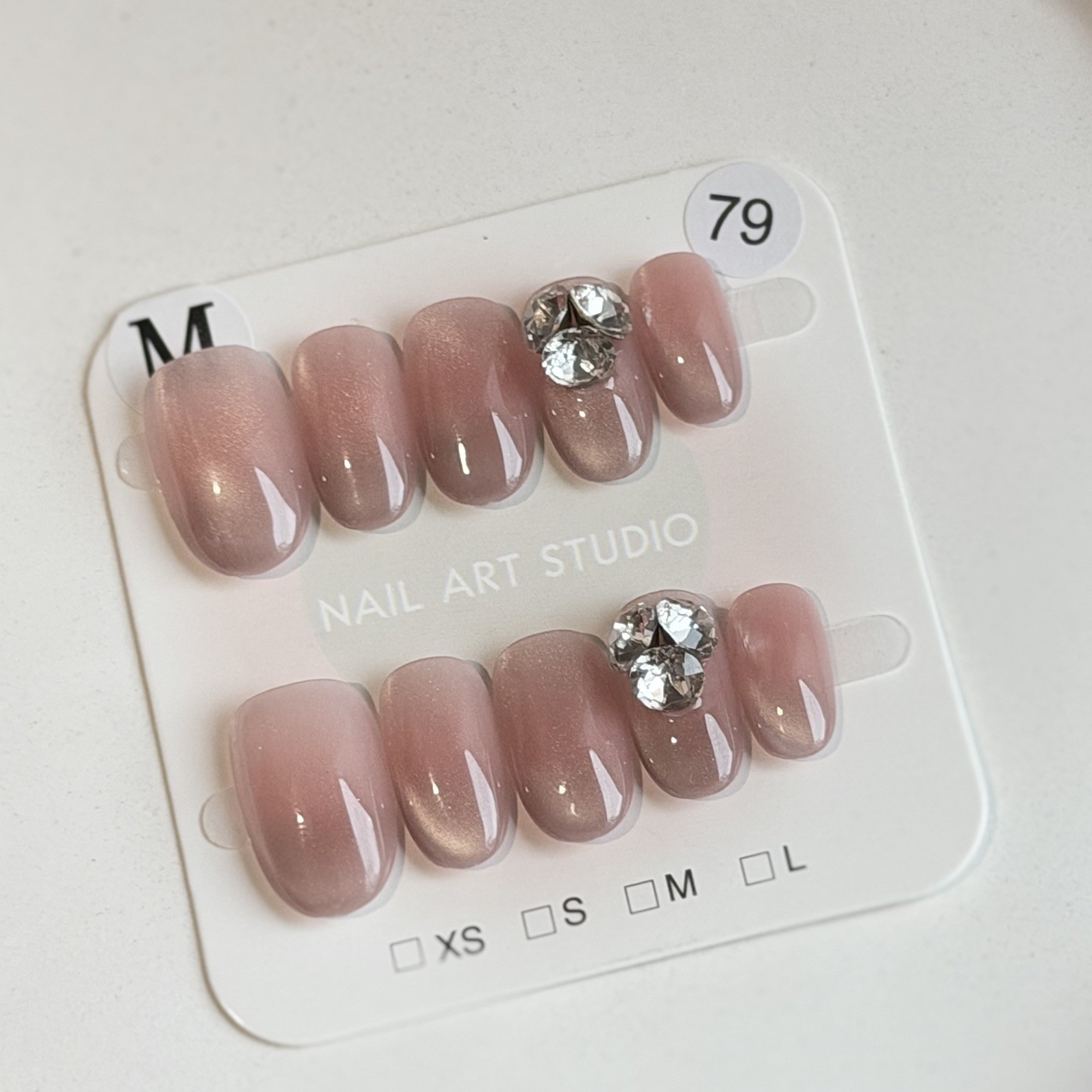 Unique Handmade Press-On Nails Size M | One of a Kind Set, Reusable 82