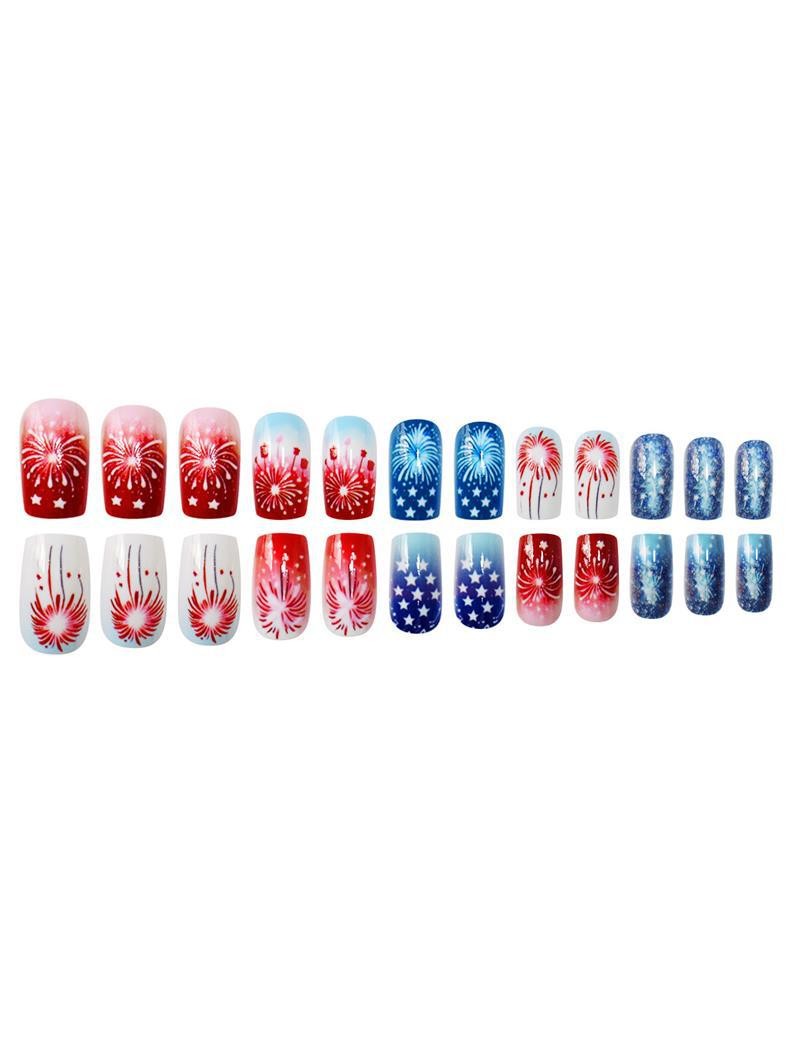 Cute Cartoon Starry Sky Square Press On Nails Removable Wholesale
