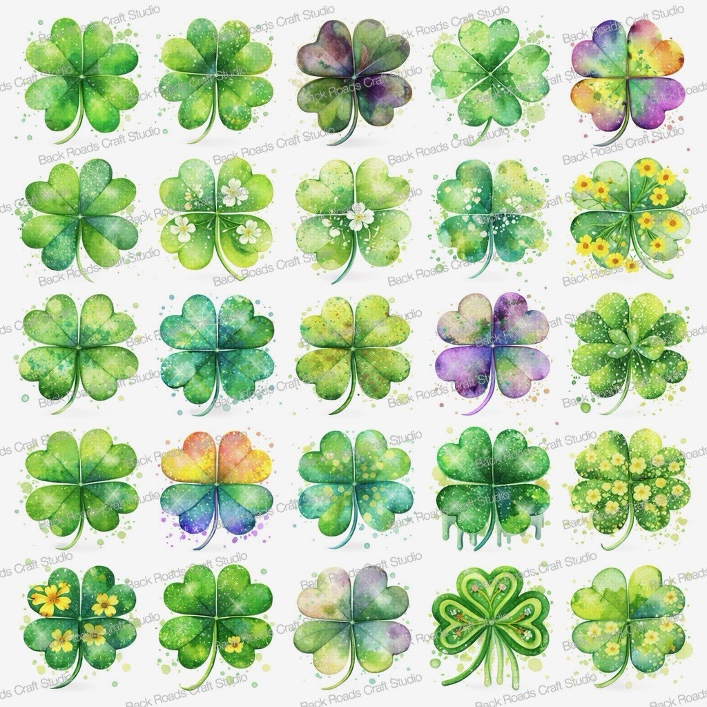 4 Leaf Clovers Waterslide Nail Art Decals Set Of 50 Instructions Bonus Etc
