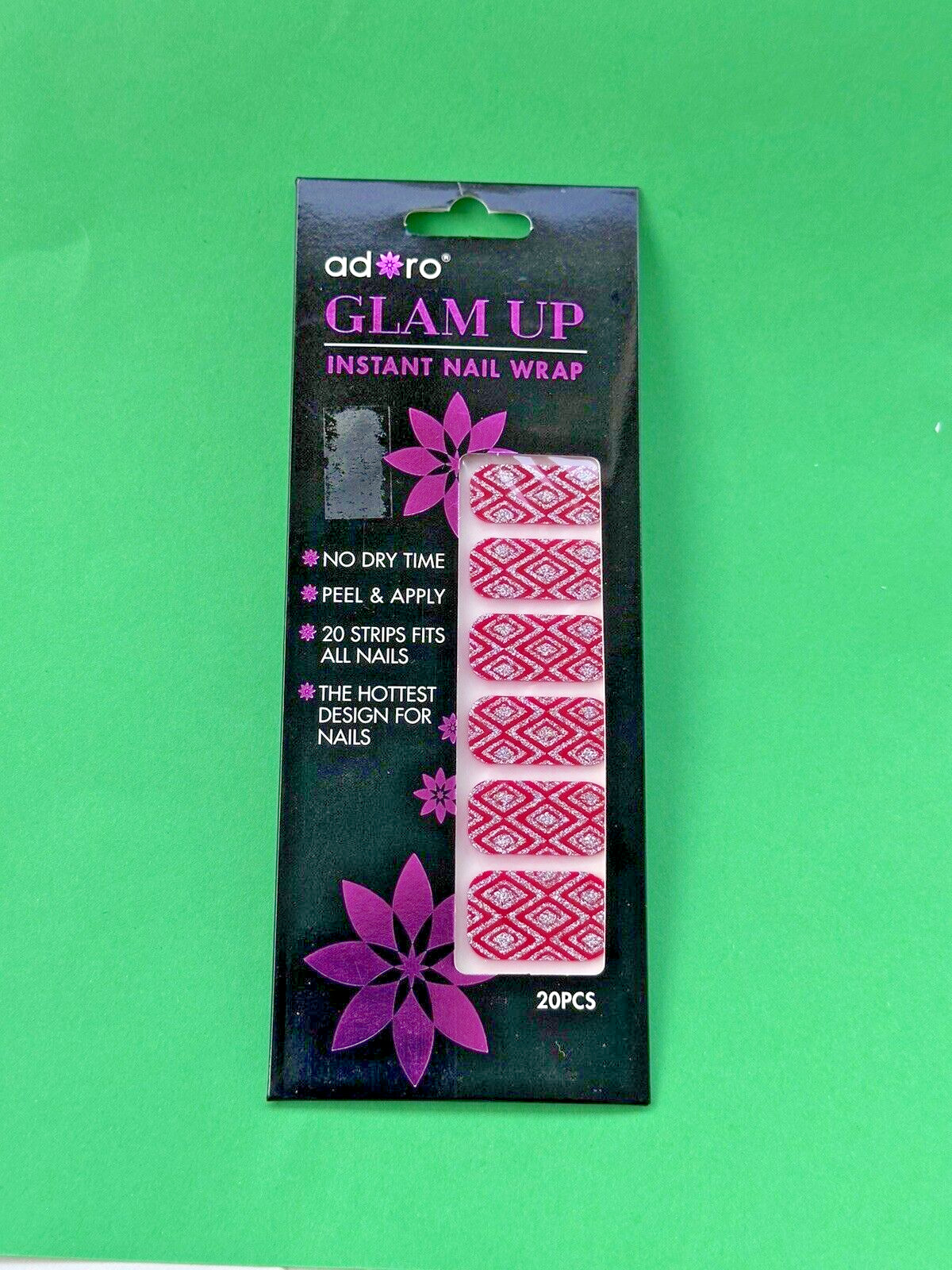 20 Strips In a Pack Instant Nail Wrap, Peel and Apply, Hottest design Brand New.