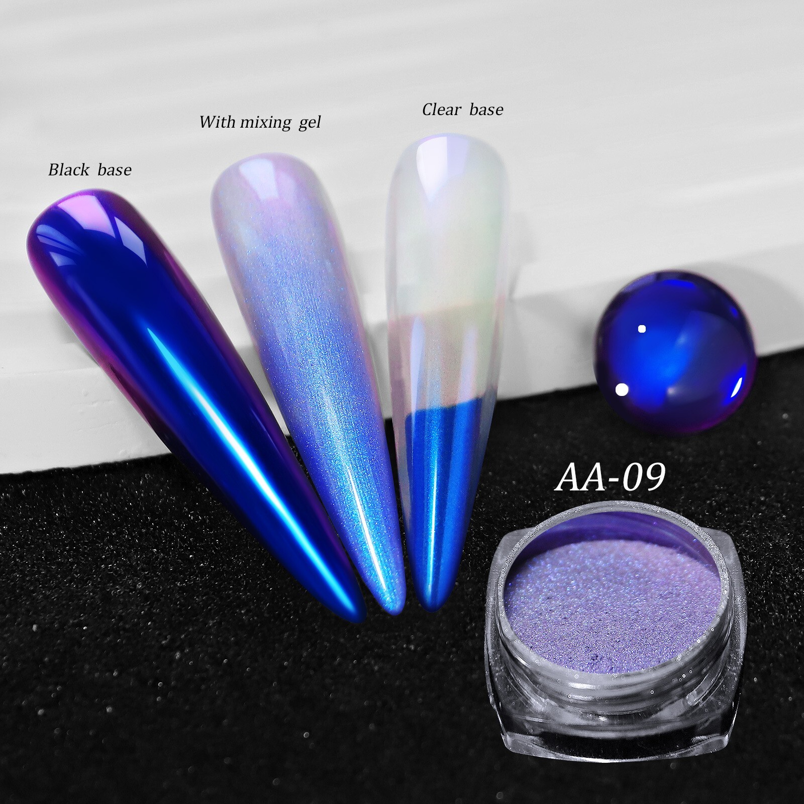 12 Jars Magic Mirror Nail Art Powder Chameleon Laser Nail Glitter for False Tips