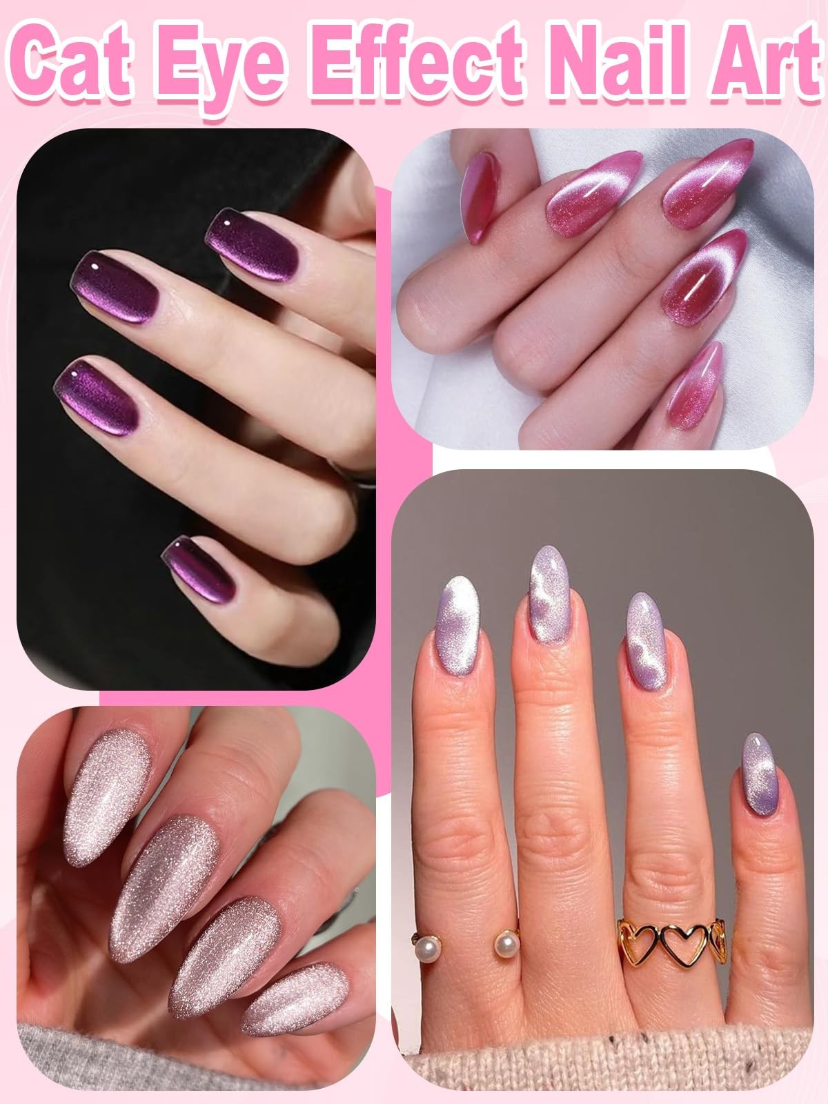 54PCS Cat Eye Nail Magnet Set, EBANKU Gel Polish Mixed-54PCS
