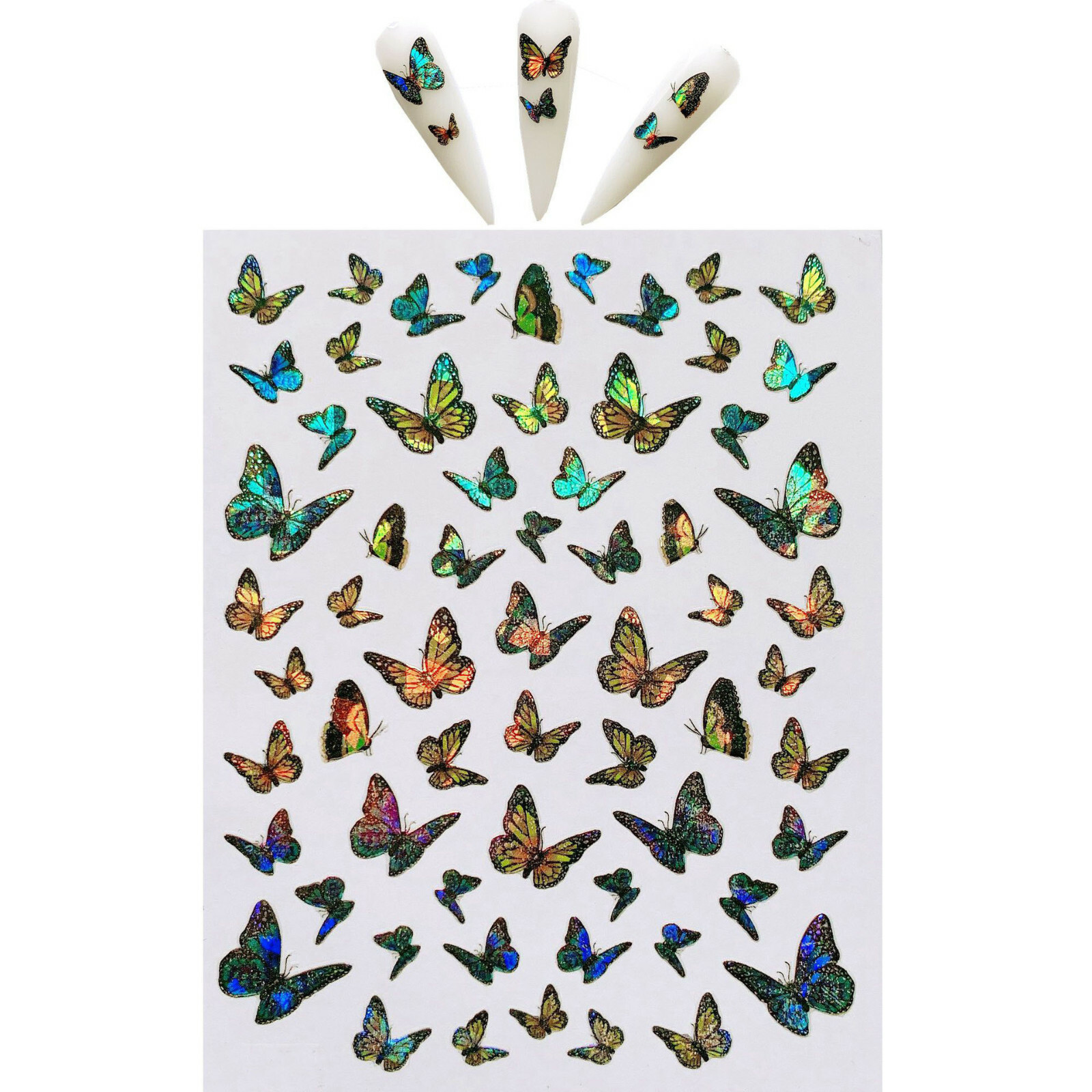 3D Butterfly Nail Sticker Art Decal Adhesive DIY Desgin Waterproof Manicure US