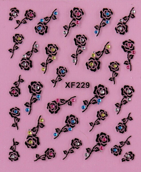 Heart Rose Love Stars Valentine’s Day Rhinestone 3D Art Nail Sticker