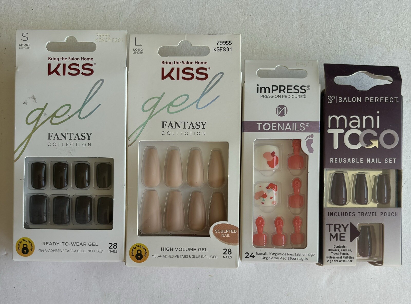 New Lot Of Four Press-On Manicure/Pedicure Nails