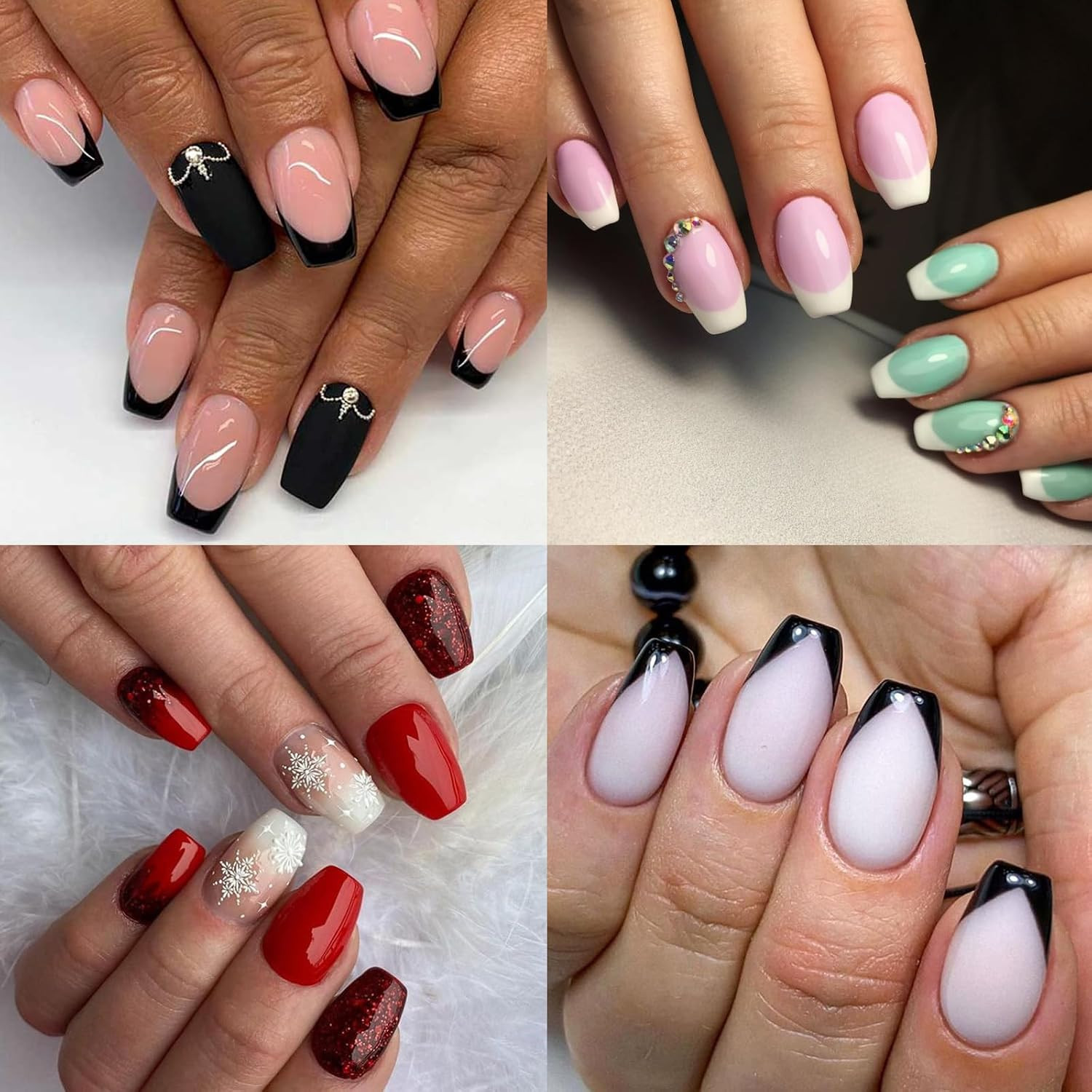 360Pc Short Coffin Nail Tips Clear Fake Nails, Coffin Gel Nail Tips Full Cover A