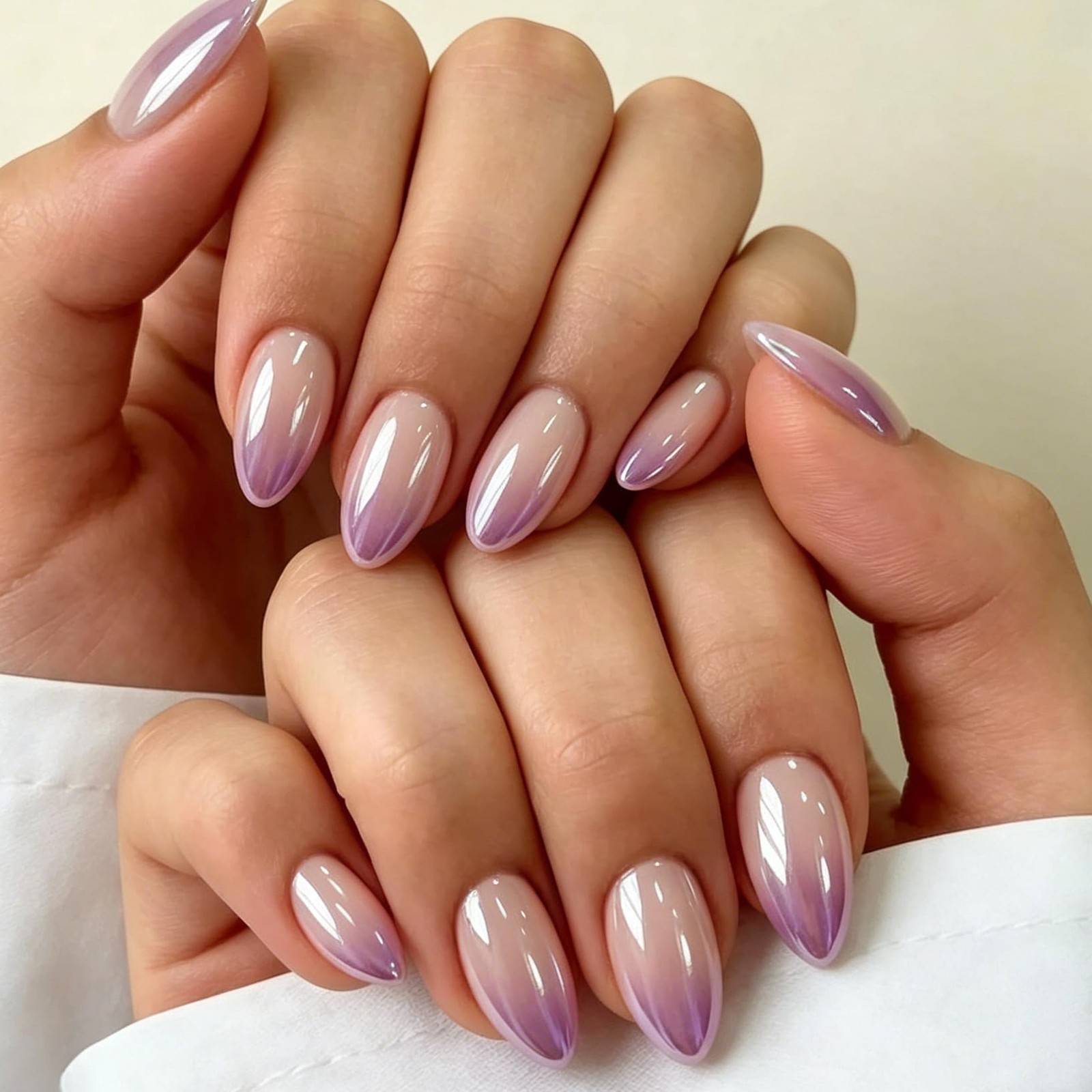 SXVME Short Almond Ombre Lilac Press on Nails