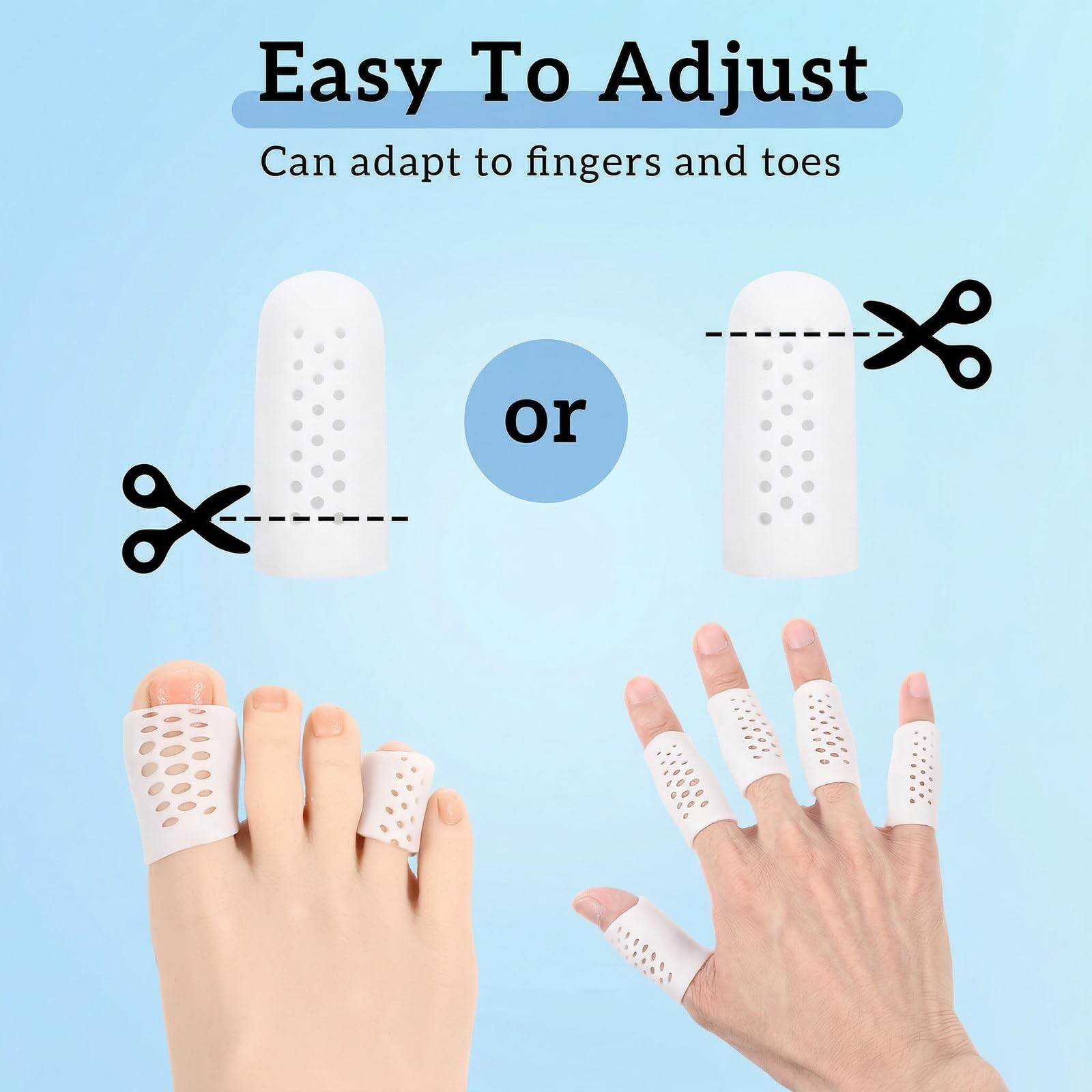 16 Pcs Silicone Finger Sleeve Gel Finger Cot with Air Holes Breathable Finger…