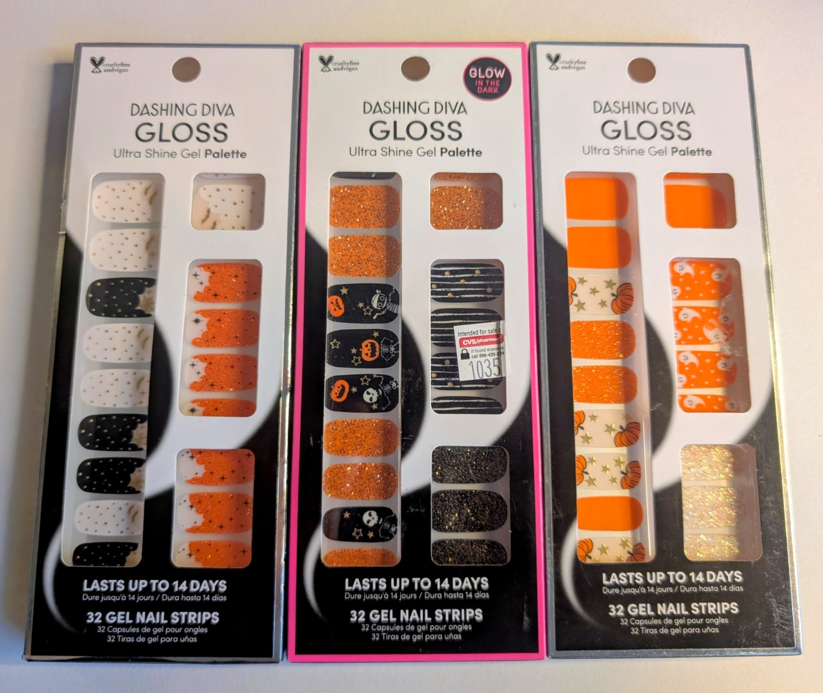 3 Dashing Diva Gloss Ultra Shine Gel Palette Nail Strips – 3 Halloween Sets! 🎃