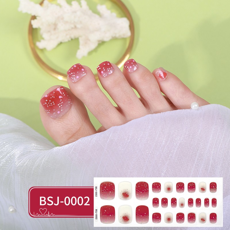 2026 Summer Semi Cured Nail Gel Strips Feet Waterproof Toe Nail Gel UV Stickers