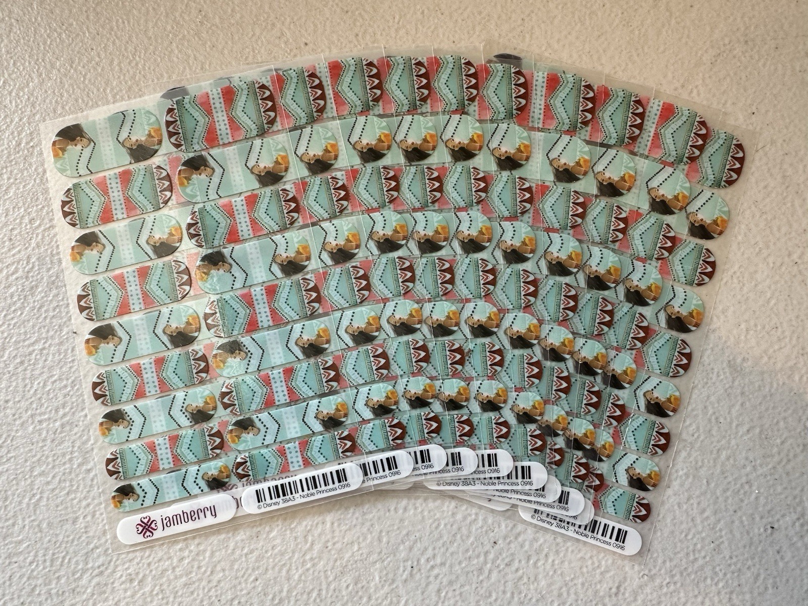 LOT OF 10 Jamberry NOBLE PRINCESS Full Sheet Disney Pocohontas Wraps