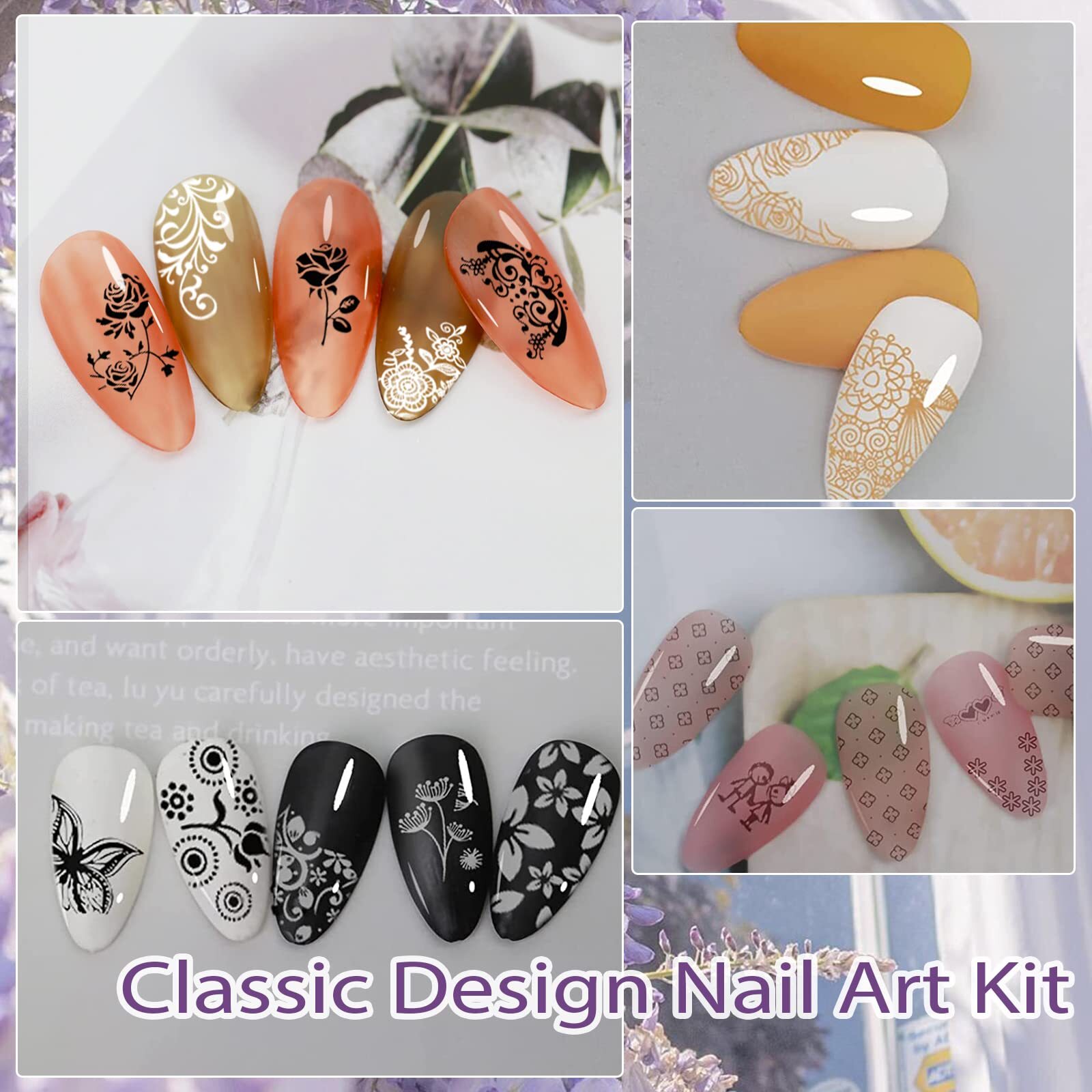 Nail Stamper Kit Nail Art Stamping Plate Set Stamping Nail Polish Gel Stamp P…