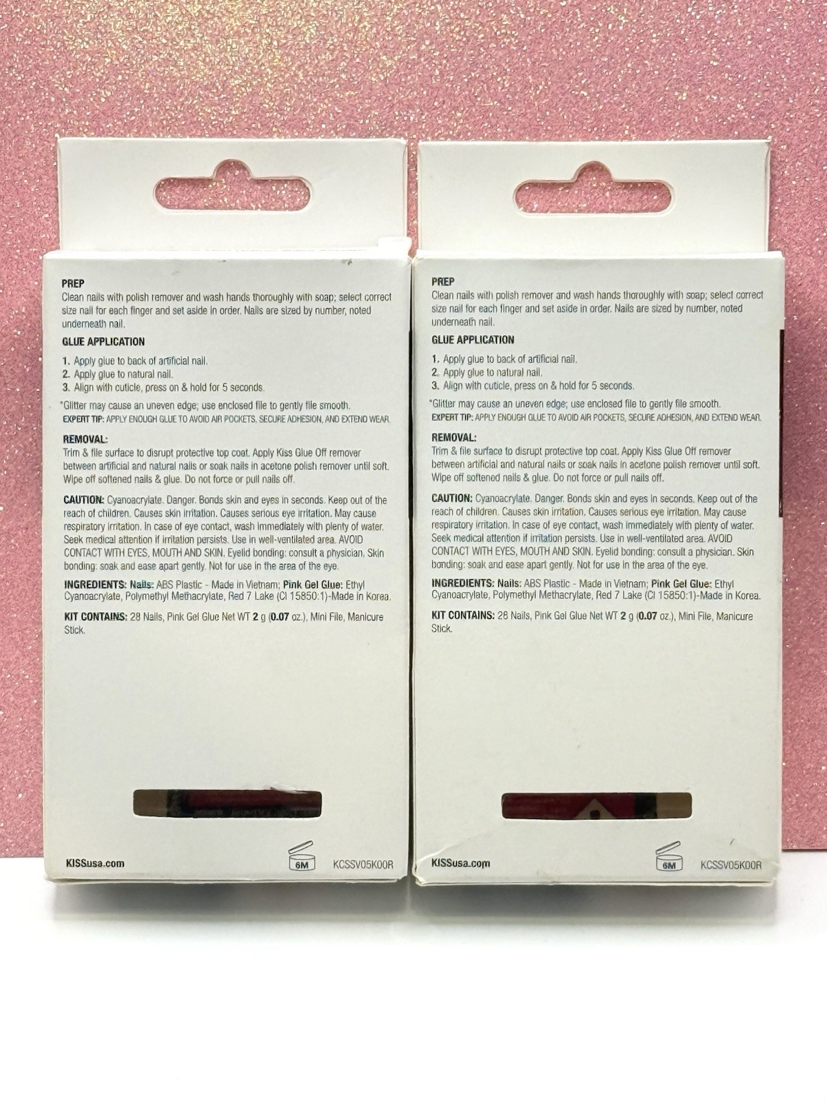 Kiss Classy Press-On Nails Short Squoval Nude Natural French 87623 Lot Of 2