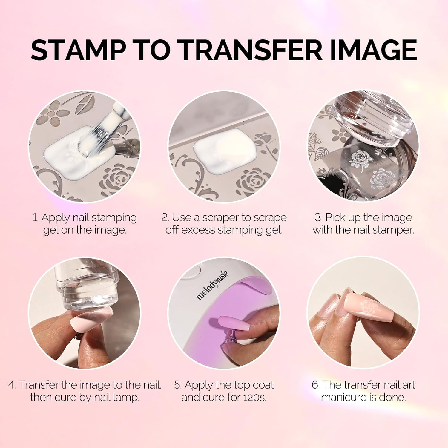 French Nail Stamper Kit, Silicone Stampers with Scrapers, 4PCS DIY Home Nail Des