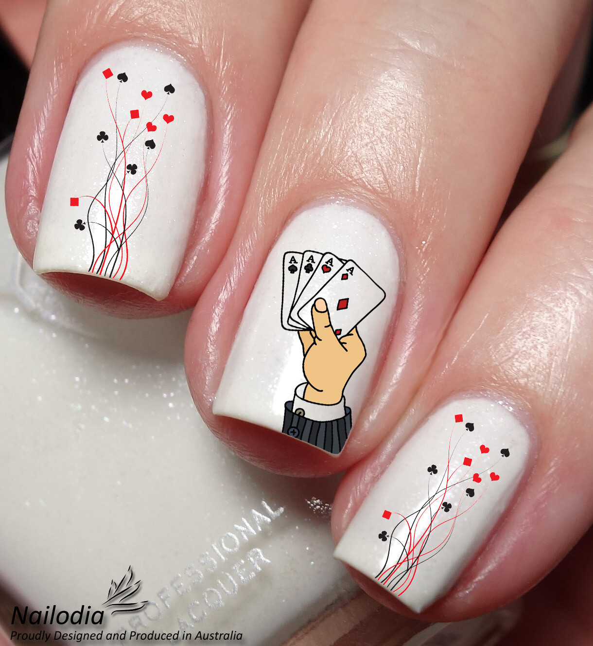 Poker Players Casino Gambler Nail Art Decal Sticker Water Transfer Wrap