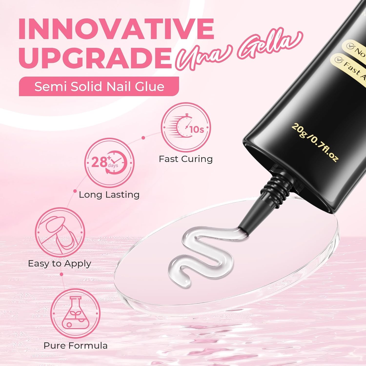 Long Lasting Gel Nail Glue: 20g Fast-Curing Adhesive for Professional Results