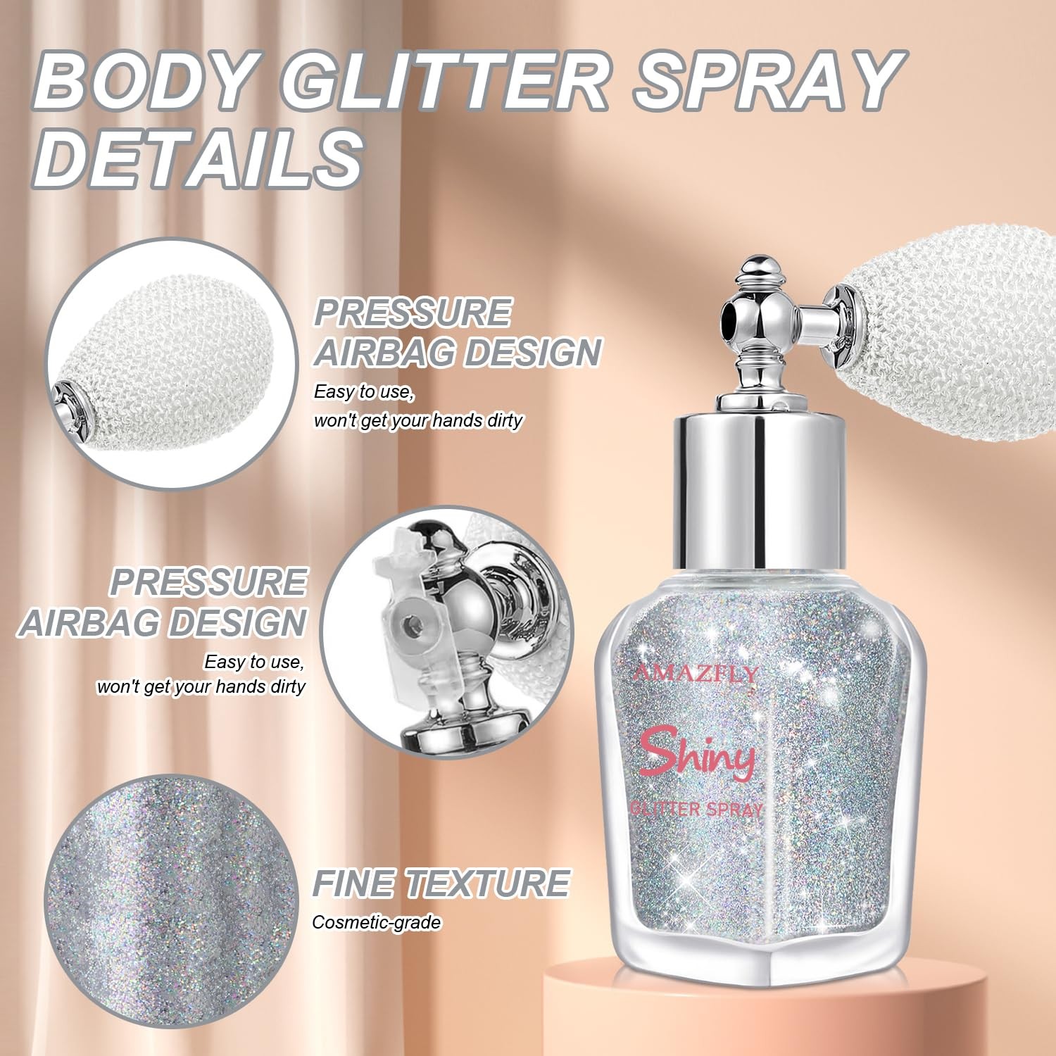 Hair and Body Glitter Spray, Shimmering Powder Sparkle Powder Makeup, Glitter…