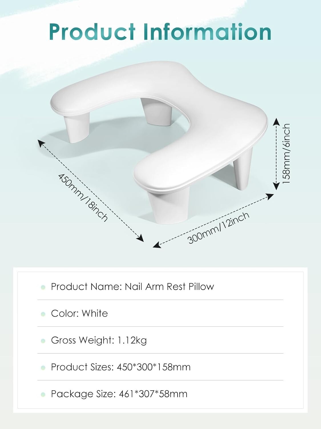LIONVISON Nail Arm Rest Hand Pillow: Leather Nail Stand Nail Hand Rest – White