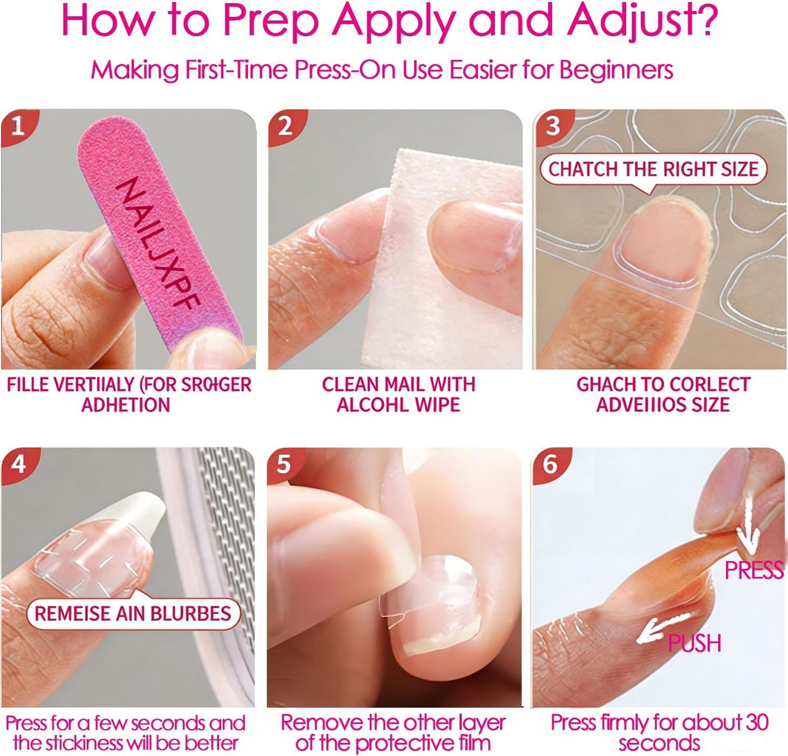 Press On Nail Adhesive Tabs, Waterproof 3mm Double Sided Stickers, 15 Sizes