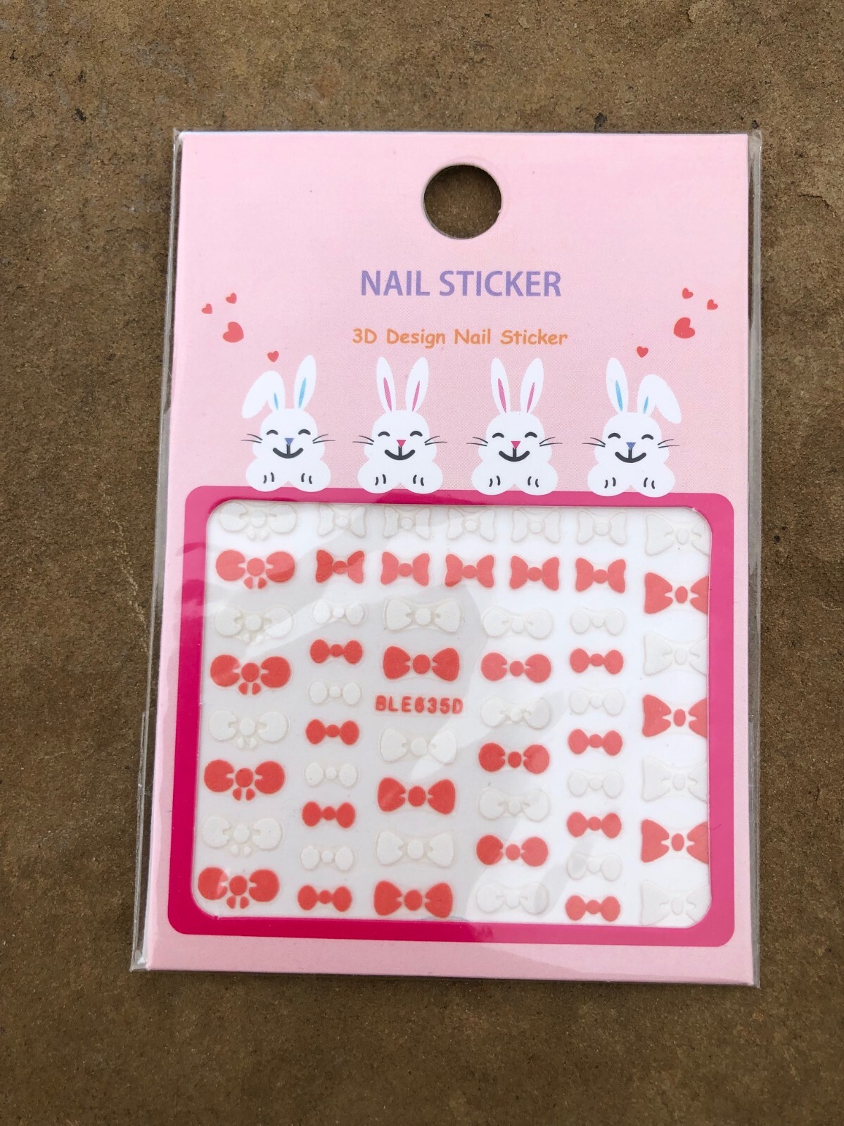 3D Nail Art Sticker Decal Butterfly Bowl Heart Acrylic Engraved Slider DIY NS49