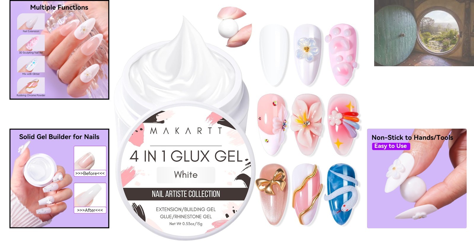 Solid Builder Nail Gel – 4-in-1 Non-Sticky Gel for Stunning 3D Nail Art Designs