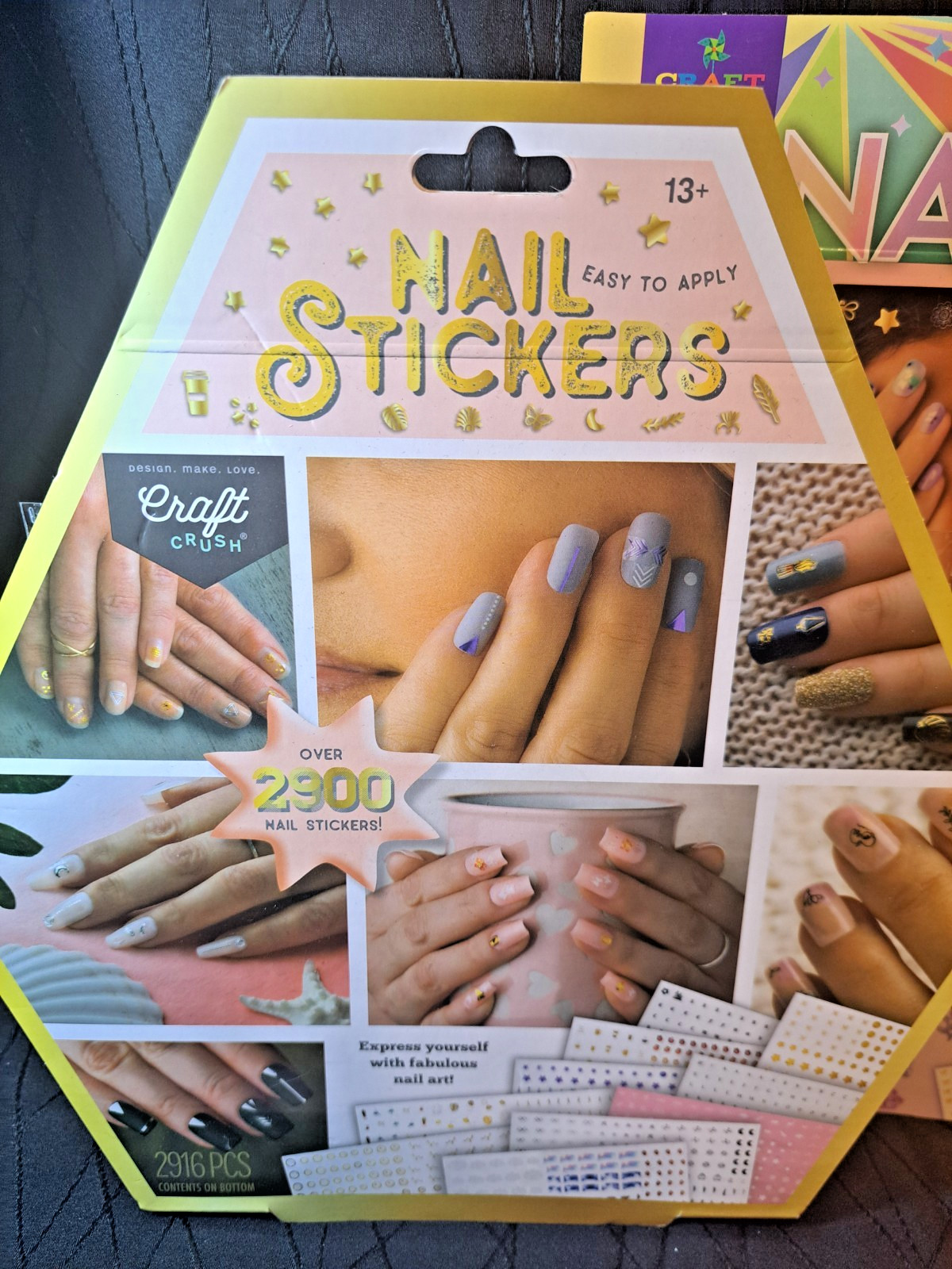 NEW LOT OF 2 NAIL STICKERS DECALS 5900 NIB ASSORTMENT-HEART-FLOWER-STAR-MOON