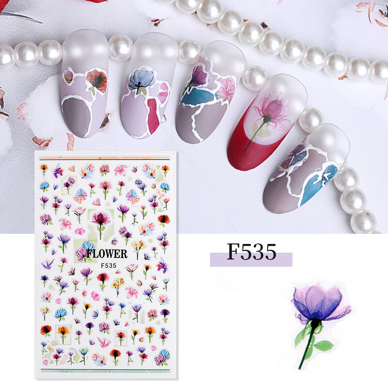 Manicure Decorations Nail Sticker | Self Adhesive Stick On Art Flowers Decals