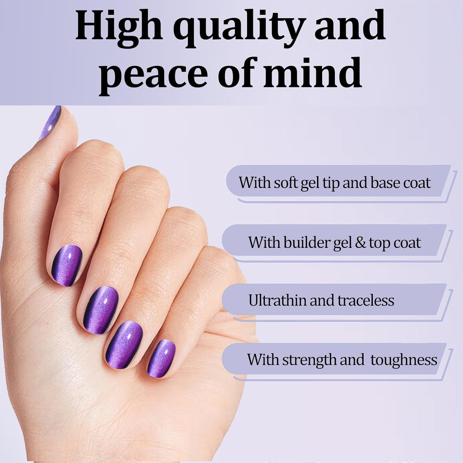 210Pcs Cat Eye Press on Nails for Women 7 Colors Short Square Reusable Nail Tips