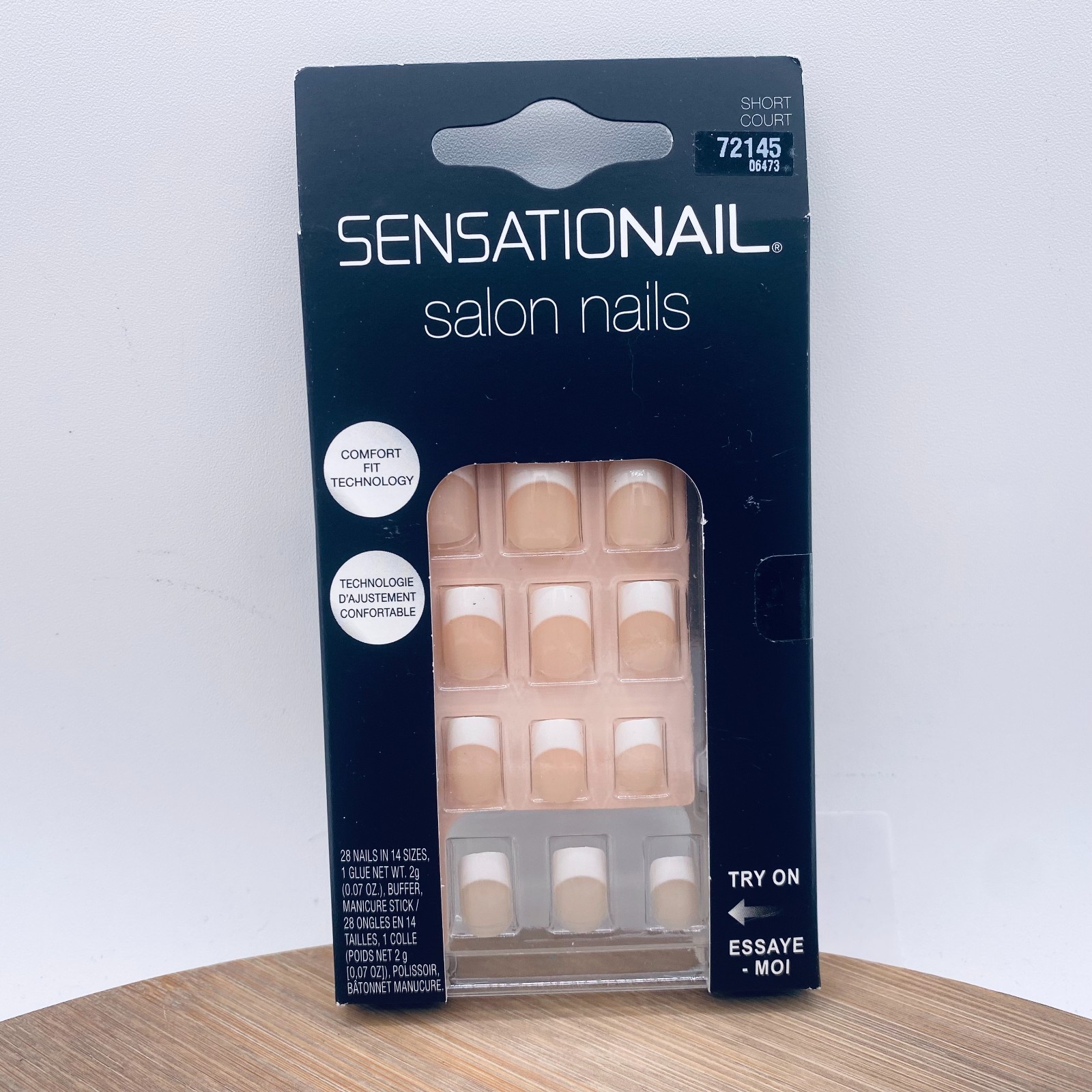 Sensational Salon Nails Short Square French Tip 28 Count