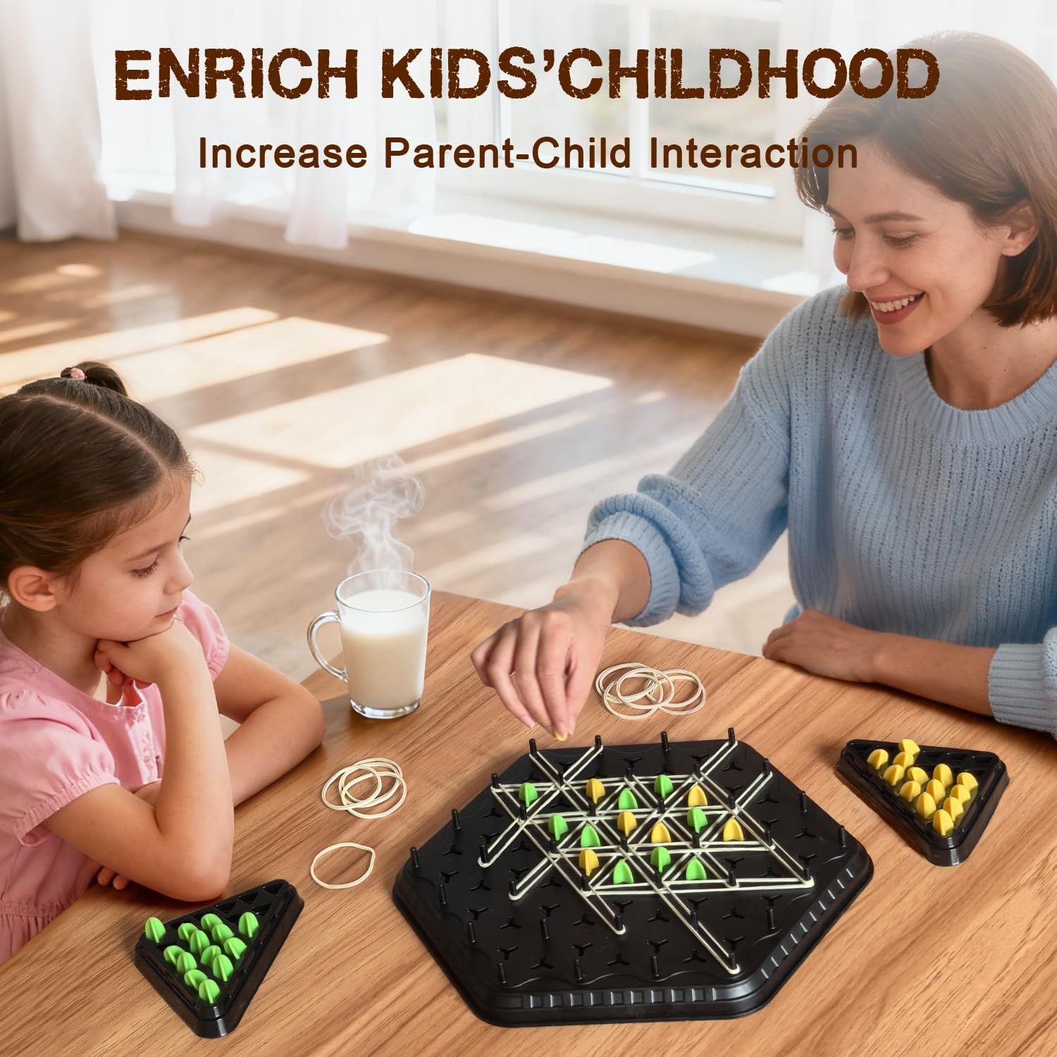 Chain Triangle Chess Game, Triggle Board Game for Family 1x1x0.1 inches