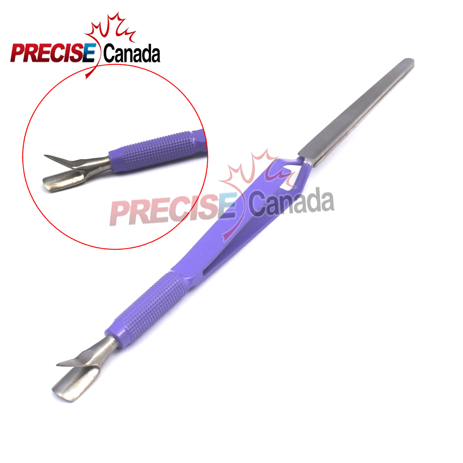 PURPLE Nail Pincher Tool Multi Function Cuticle Pusher Tweezer Magic Wand
