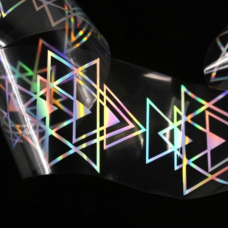Holographic Nail Art Foil Aztec Triangle New Trend Transfer Stickers >>7<<